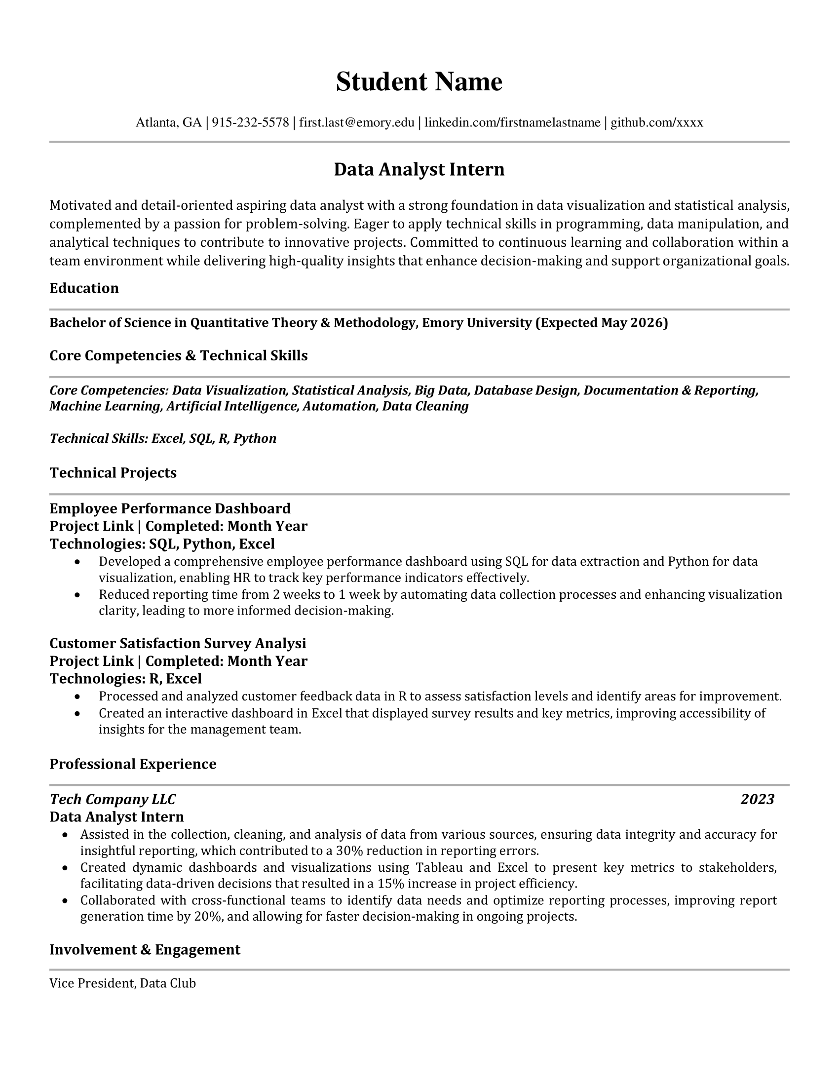 Template Data Analytics